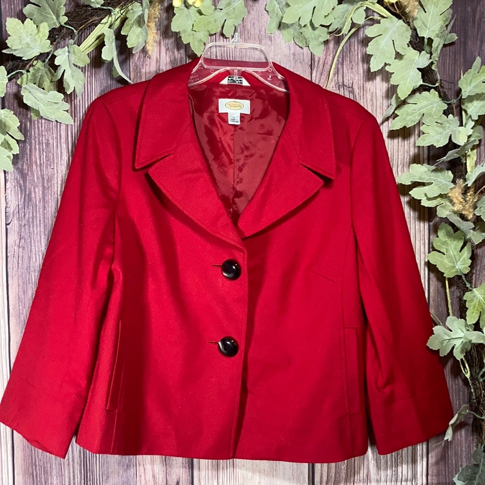 Vintage Talbots Classic Red Wool Blend Jacket.